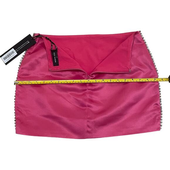 White Fox M 2 Pc Rhinestone Set | Hot Pink Barbiecore Crop & Mini NWT - Picture 8 of 9